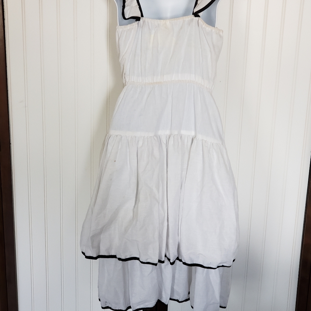 Vintage 70's ruffled white flared prairie dress - Picture 5 of 7